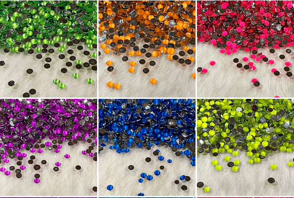 Neon Resin Rhinestones 3mm